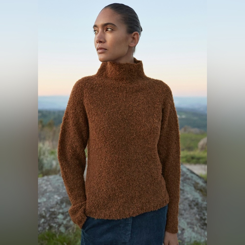 Poetry Warm Rust Turtleneck Alpaca Sweater